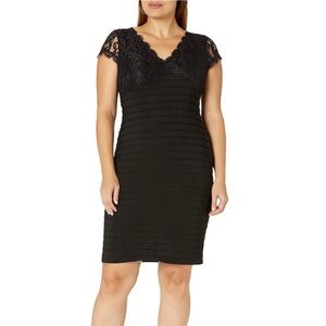 NWT Adrianna Papell Lace Banded Short Sleeve Sheath Dress Size 8